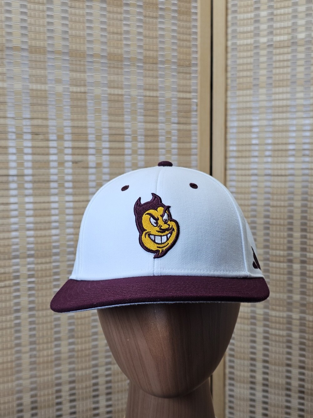 adidas Arizona State Sun Devils Fitted Hat White Maroon Size 7 1/4 NWT HY4107